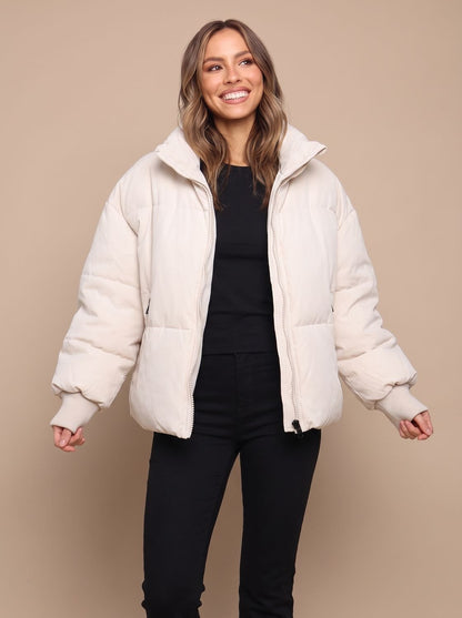 Doudoune Matelassée Oversize Femme À Col Montant